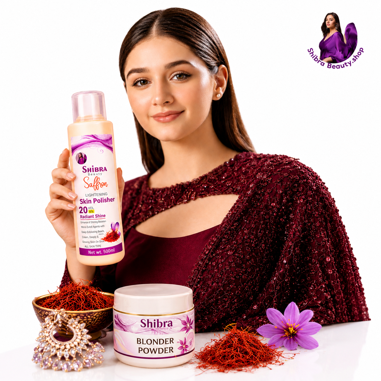 Shibra Beauty Saffron Skin Polish 20 Benefits in 1 – Glowing & Smooth Skin – 500ml